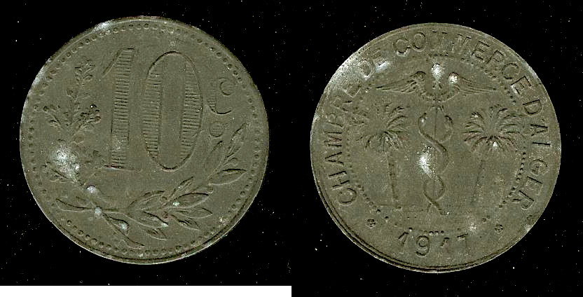 Algeria 10 centimes 1917 EF+